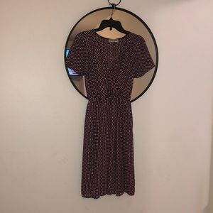 Brown dress white dotted. Size S maternity